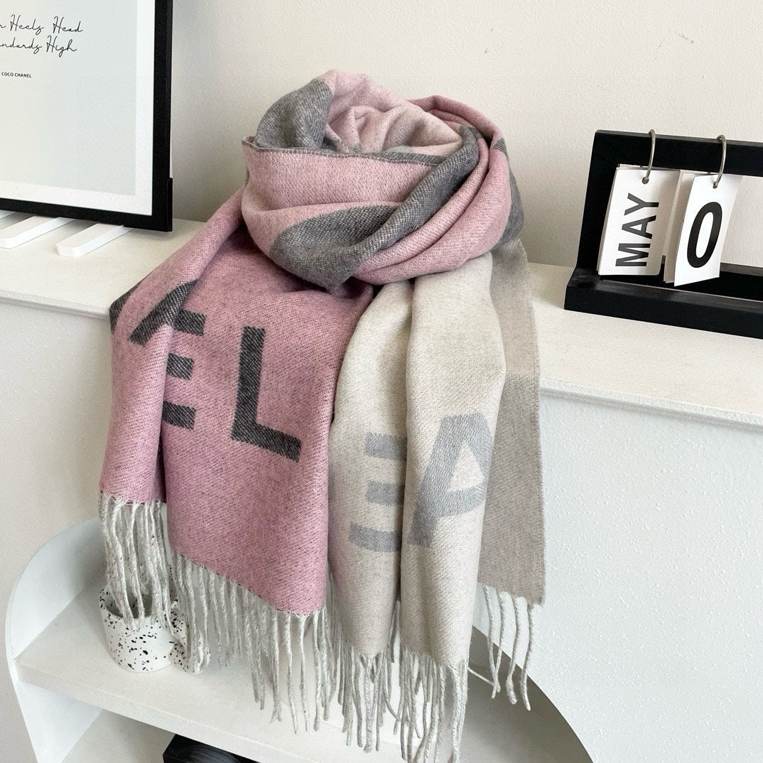 CC Scarf 200 CM In Light Grey Mix Pink Cashmere 422834