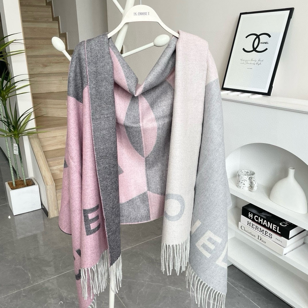 CC Scarf 200 CM In Light Grey Mix Pink Cashmere 422834
