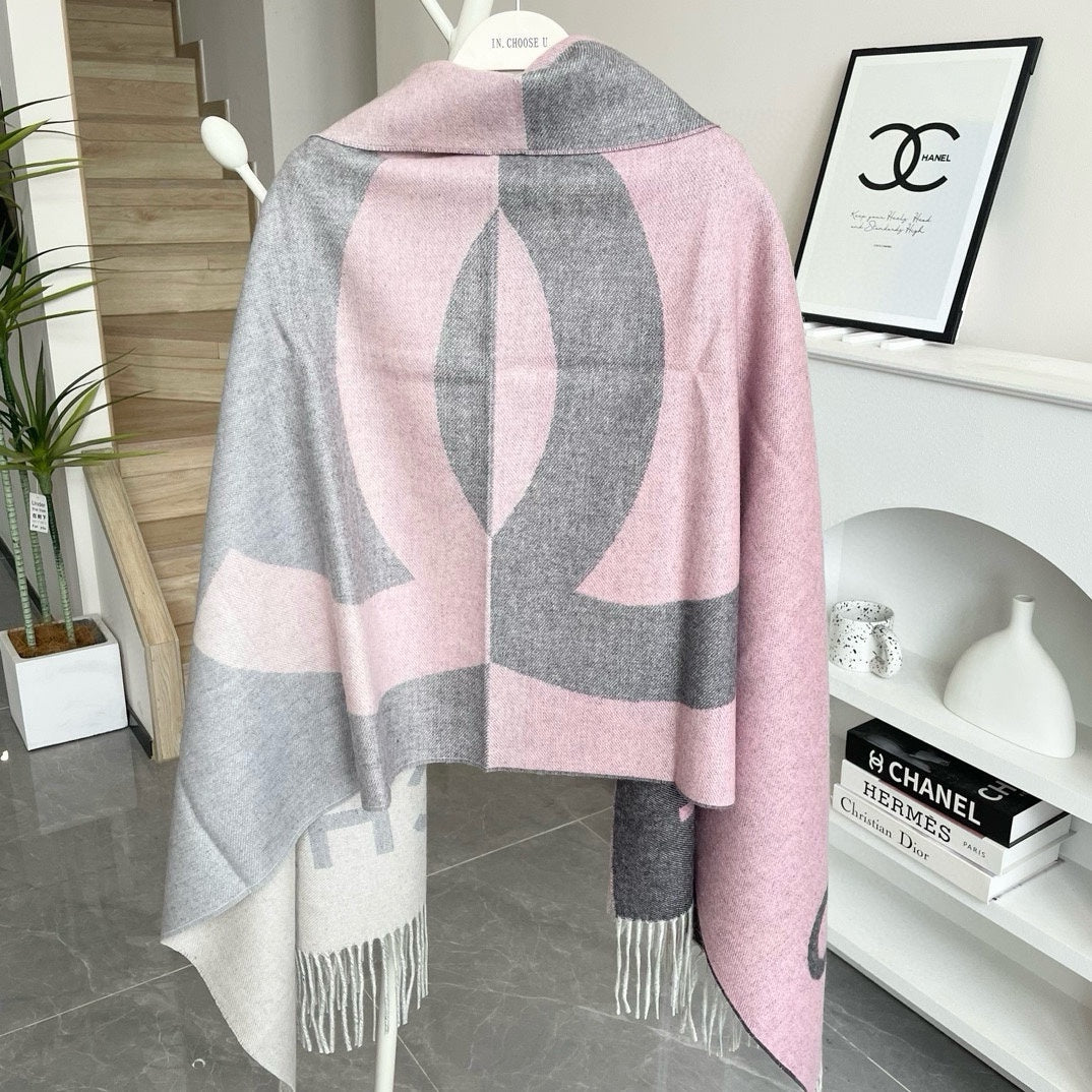 CC Scarf 200 CM In Light Grey Mix Pink Cashmere 422834