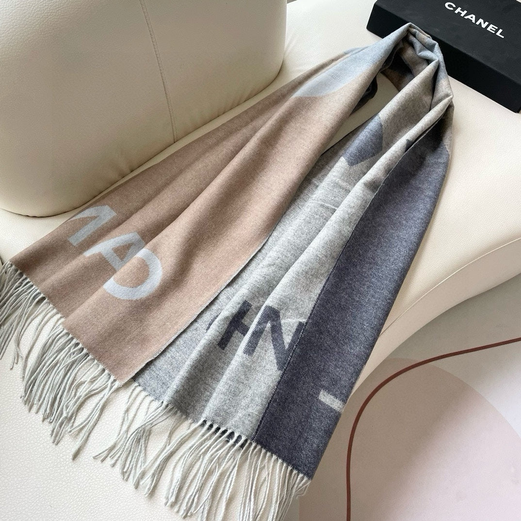 CC Scarf 200 CM In Grey Beige Cashmere 422835