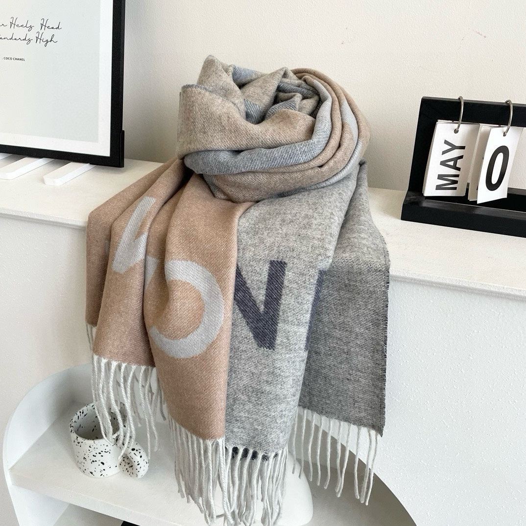 CC Scarf 200 CM In Grey Beige Cashmere 422835