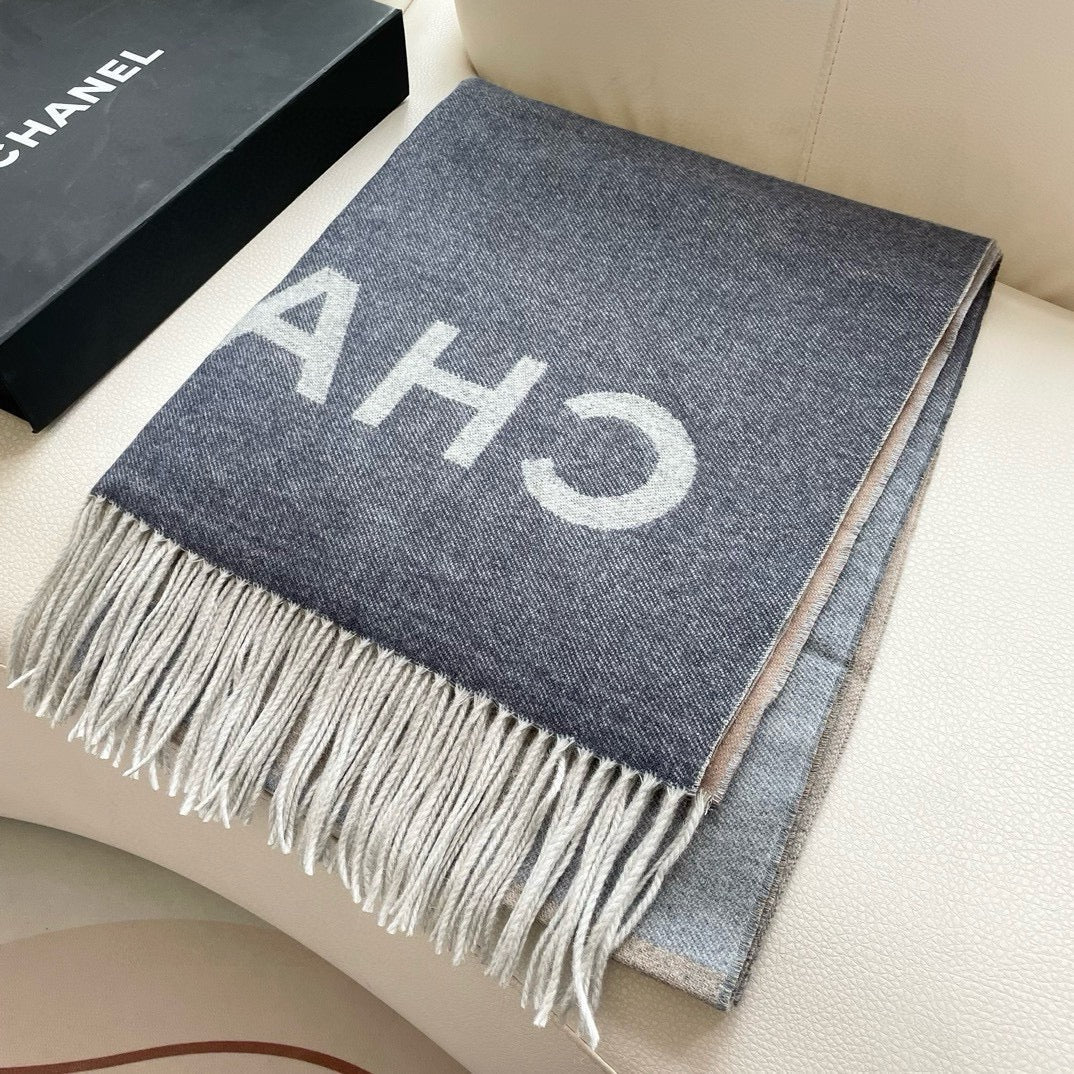 CC Scarf 200 CM In Grey Beige Cashmere 422835