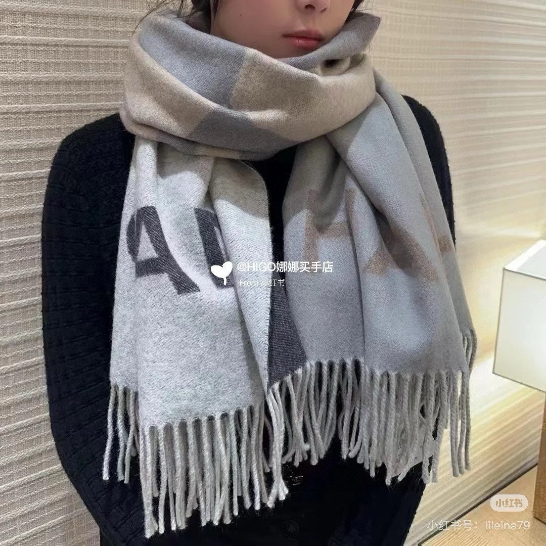 CC Scarf 200 CM In Grey Beige Cashmere 422835
