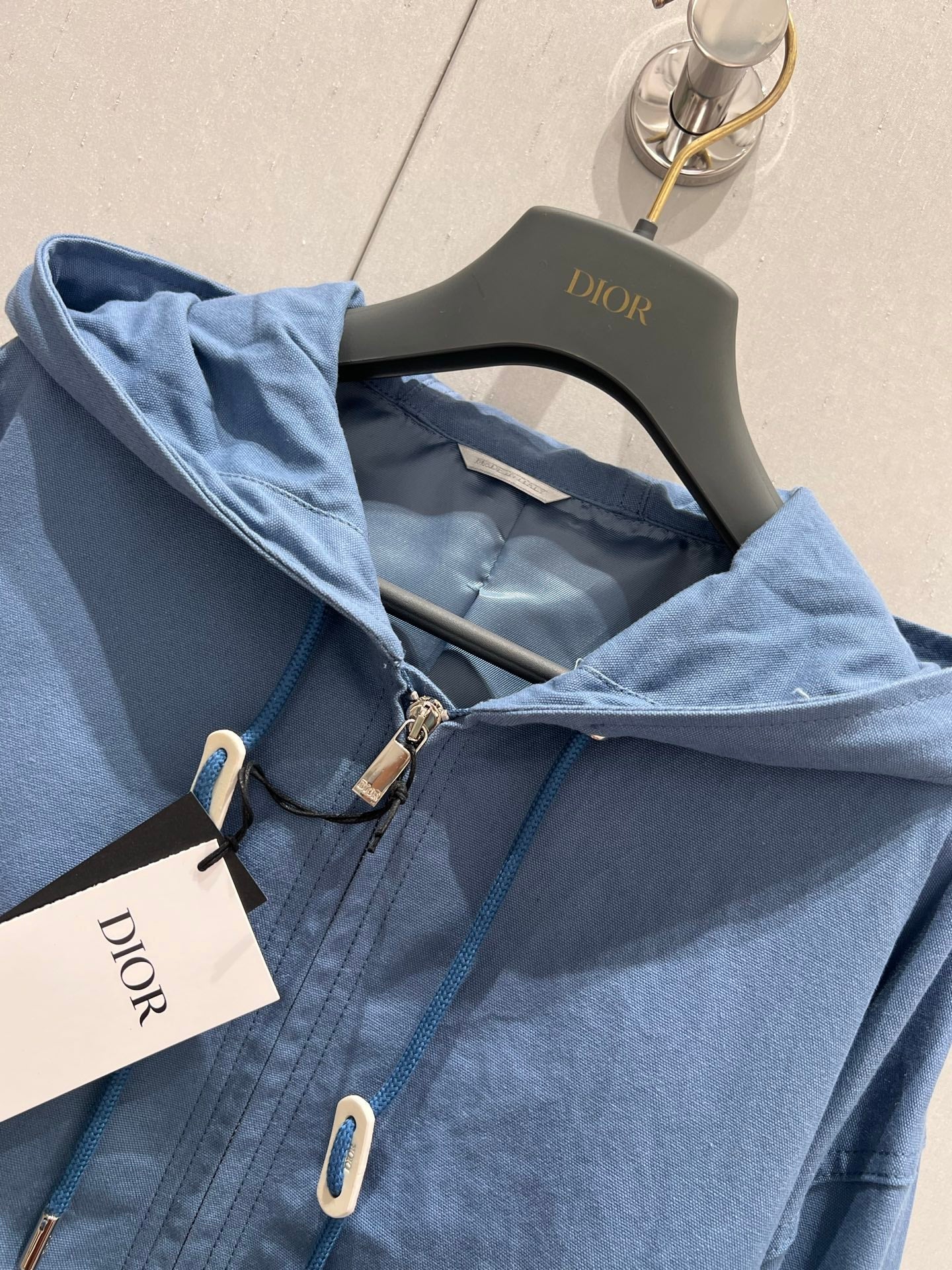 CD 25 Hooded Zipper Jacket Blue Cotton Polyester 215267