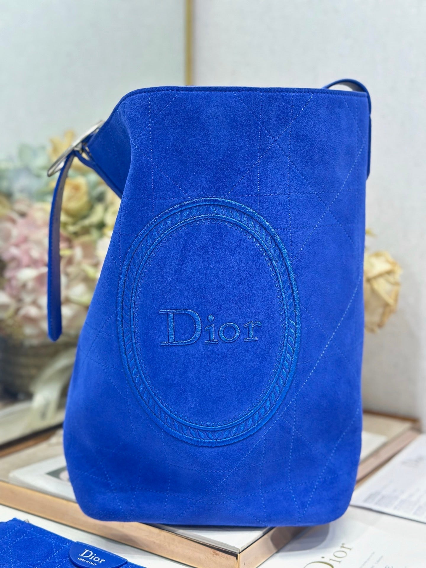 Dior 2026 Medaillon Bucket Bag Suede and Leather 159057