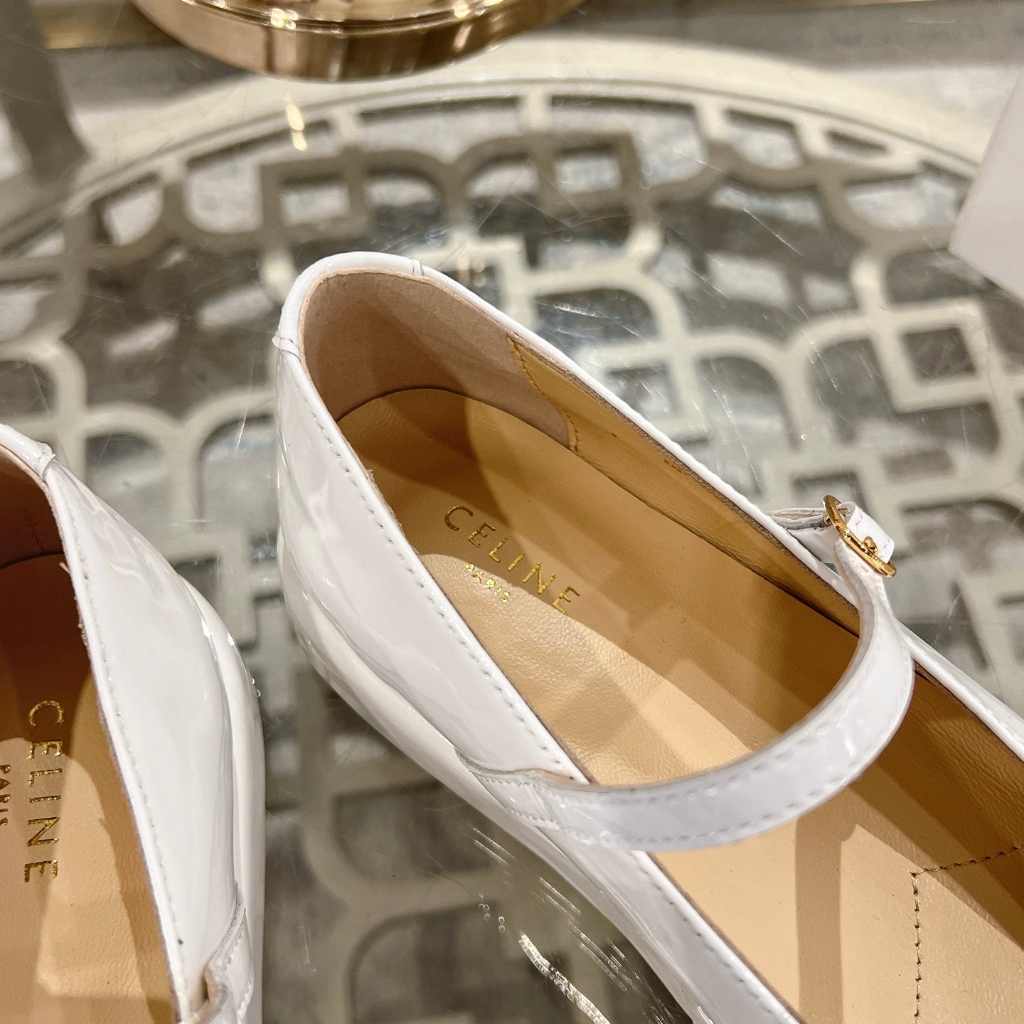 Celine 26 Mary-Jane Ballerina Shoes Patent Calfskin 736544