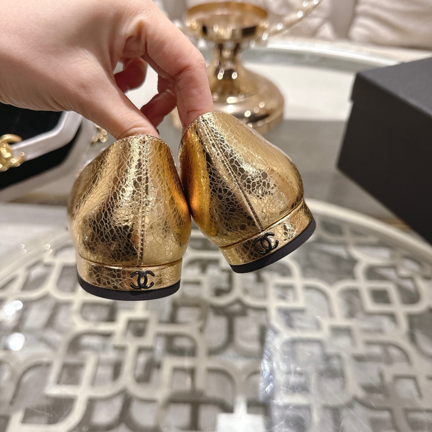 CC 26s Floral Ballet Flats Sheepskin