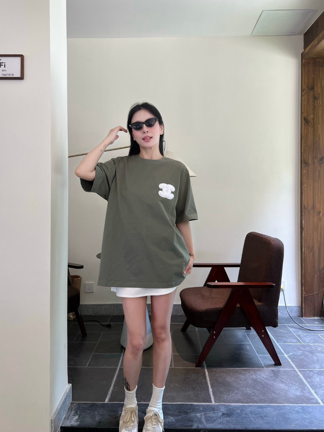 CC 2026  Short-Sleeve T-Shirt Light Olive Green Cotton 645989