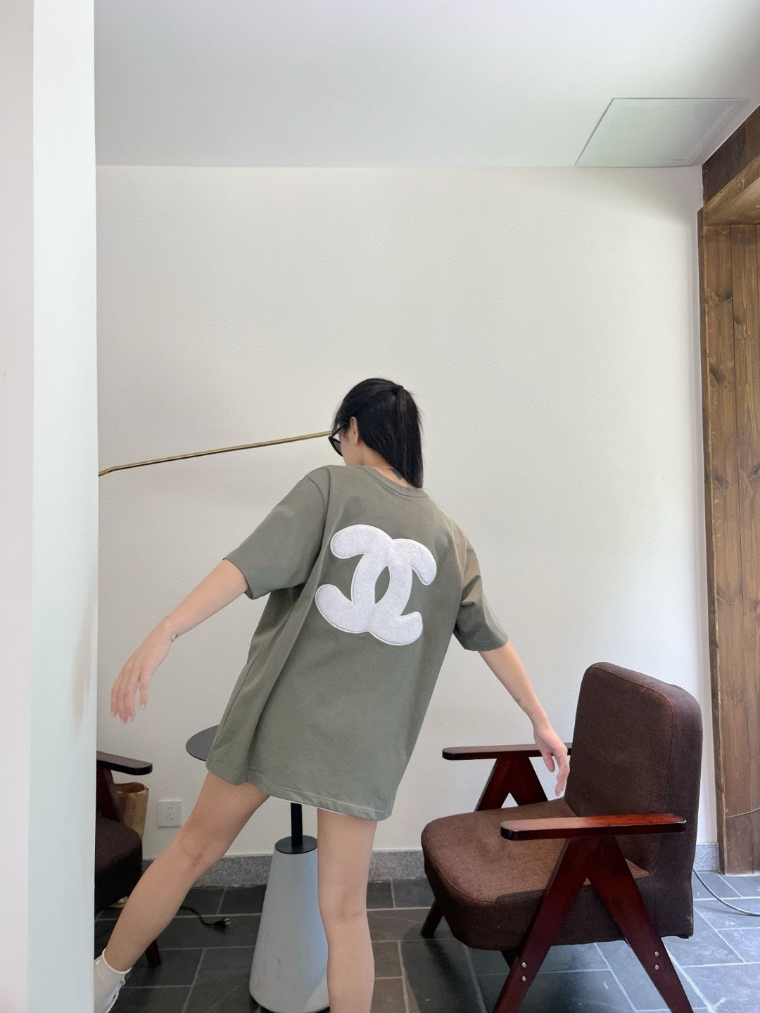 CC 2026  Short-Sleeve T-Shirt Light Olive Green Cotton 645989