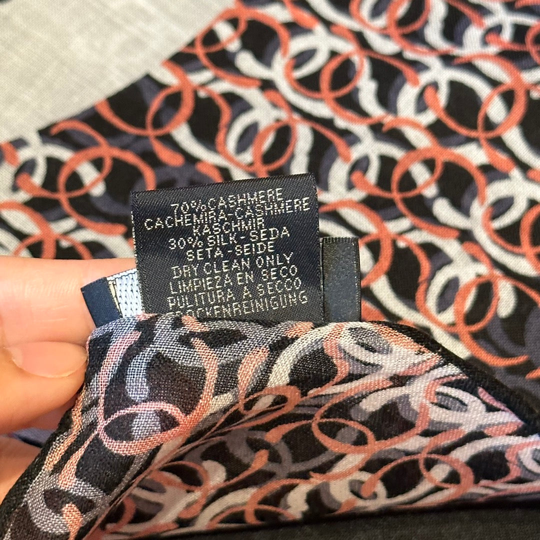 CC Square Scarf 140 CM In Colorful Cashmere Linen Fabric 371900
