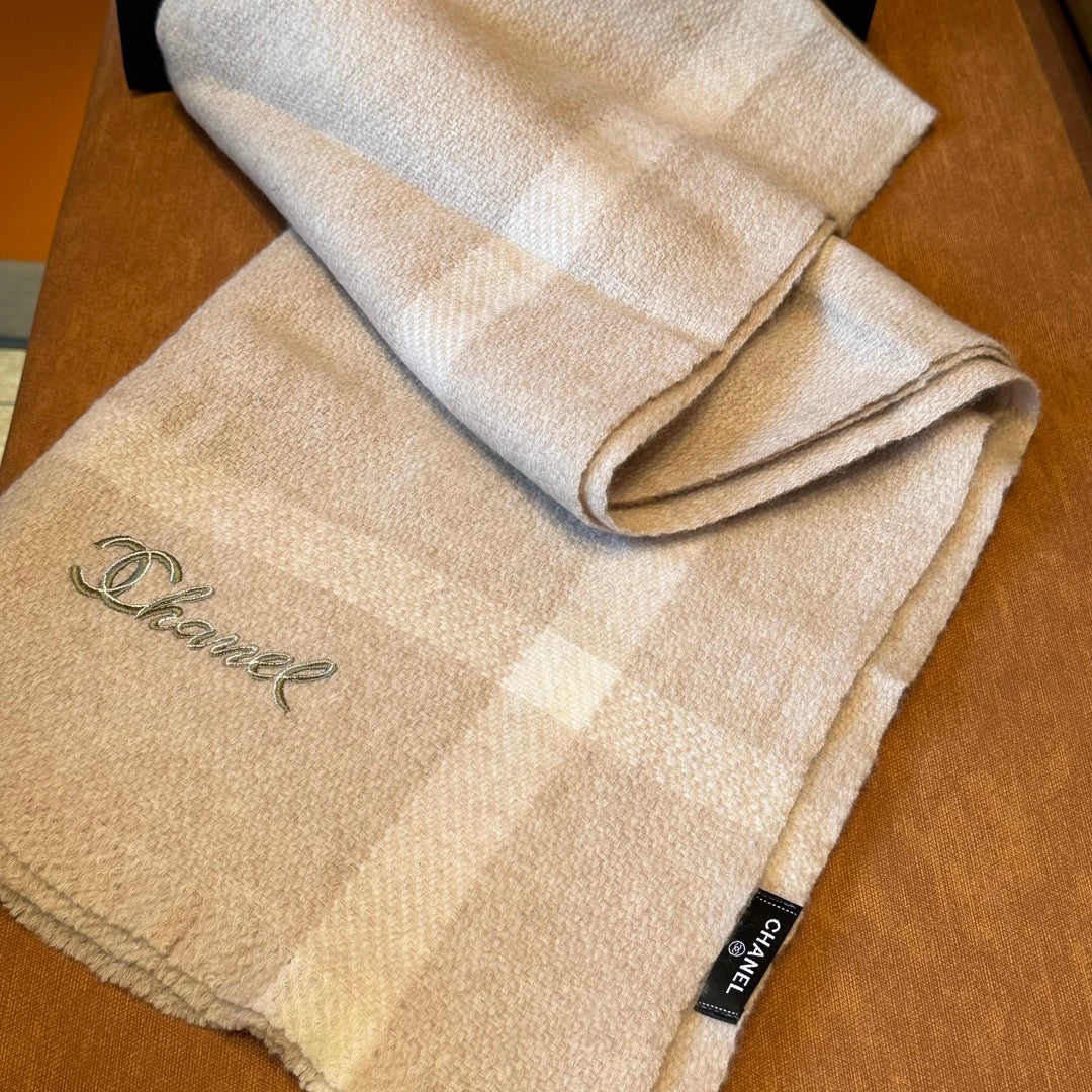 CC Scarf 200 CM In Light Brown Mix White Cashmere 359314