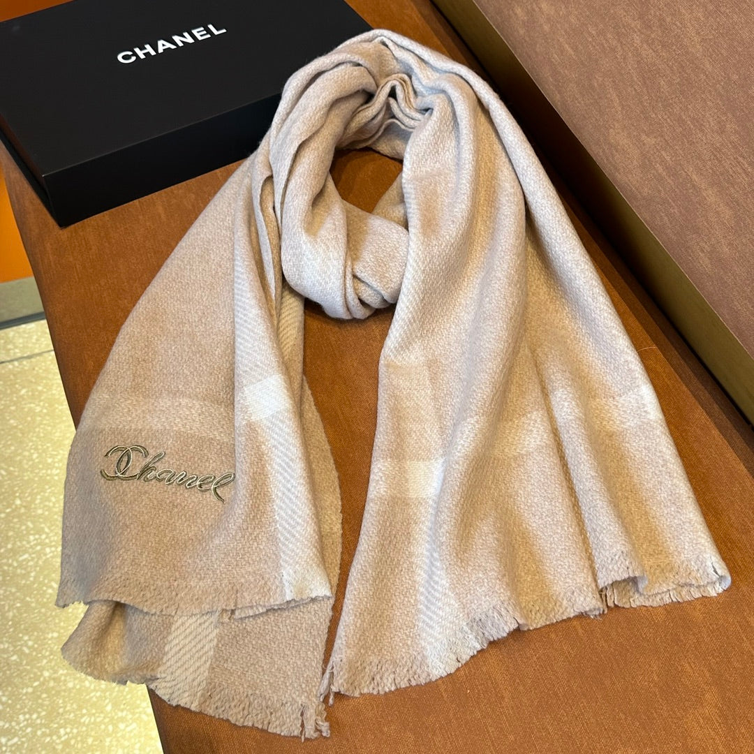 CC Scarf 200 CM In Light Brown Mix White Cashmere 359314