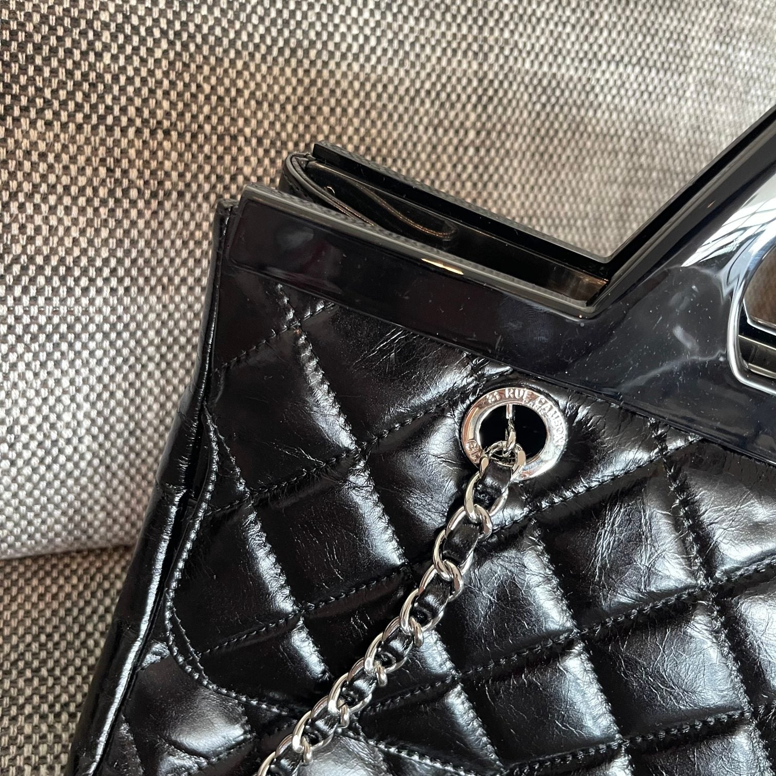 Chanel 2026 CC Delivery Tote Bag 30cm Black Glossy Calfskin