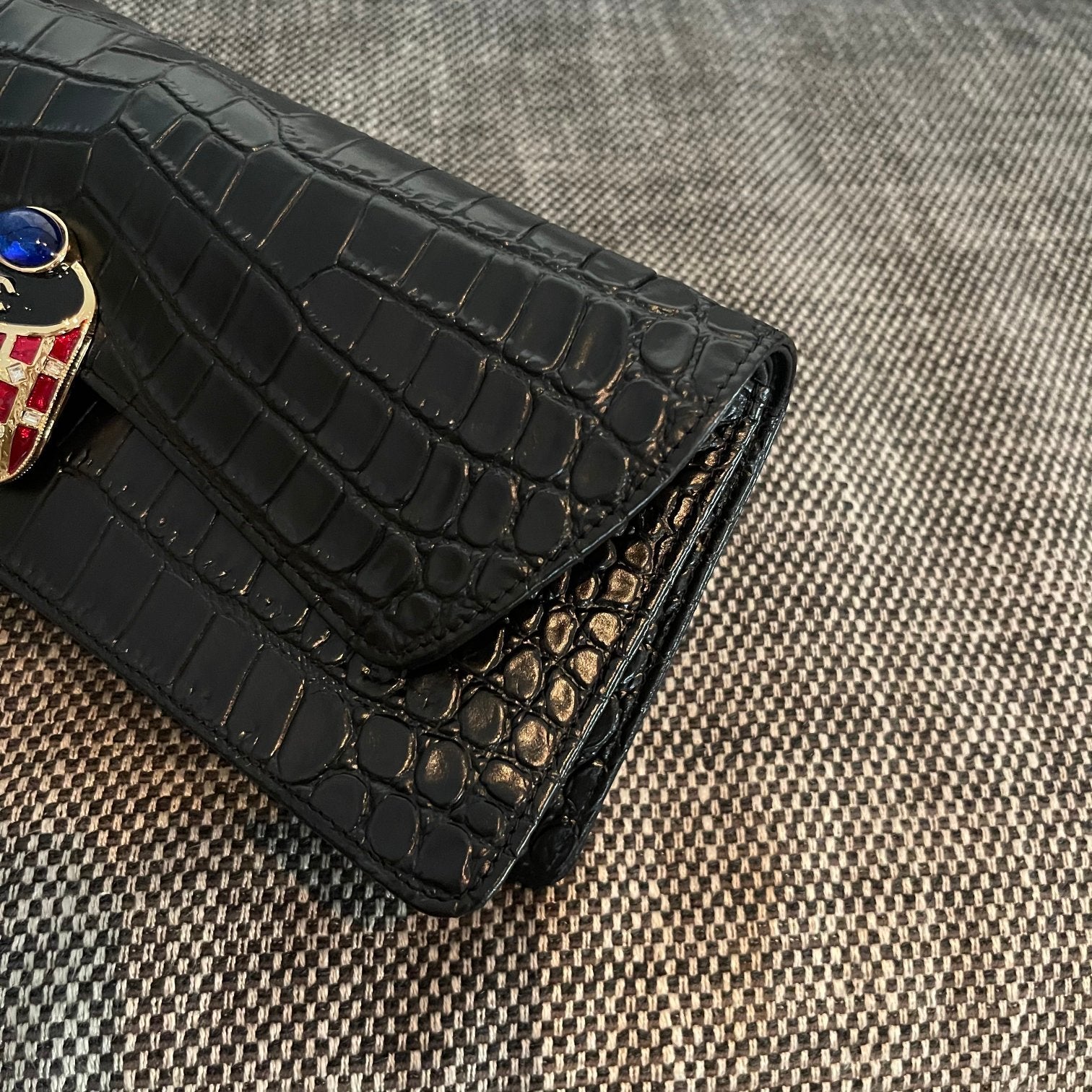 Chanel 2026 Scarab Envelope Clutch 30cm Embossed Patent Calfskin