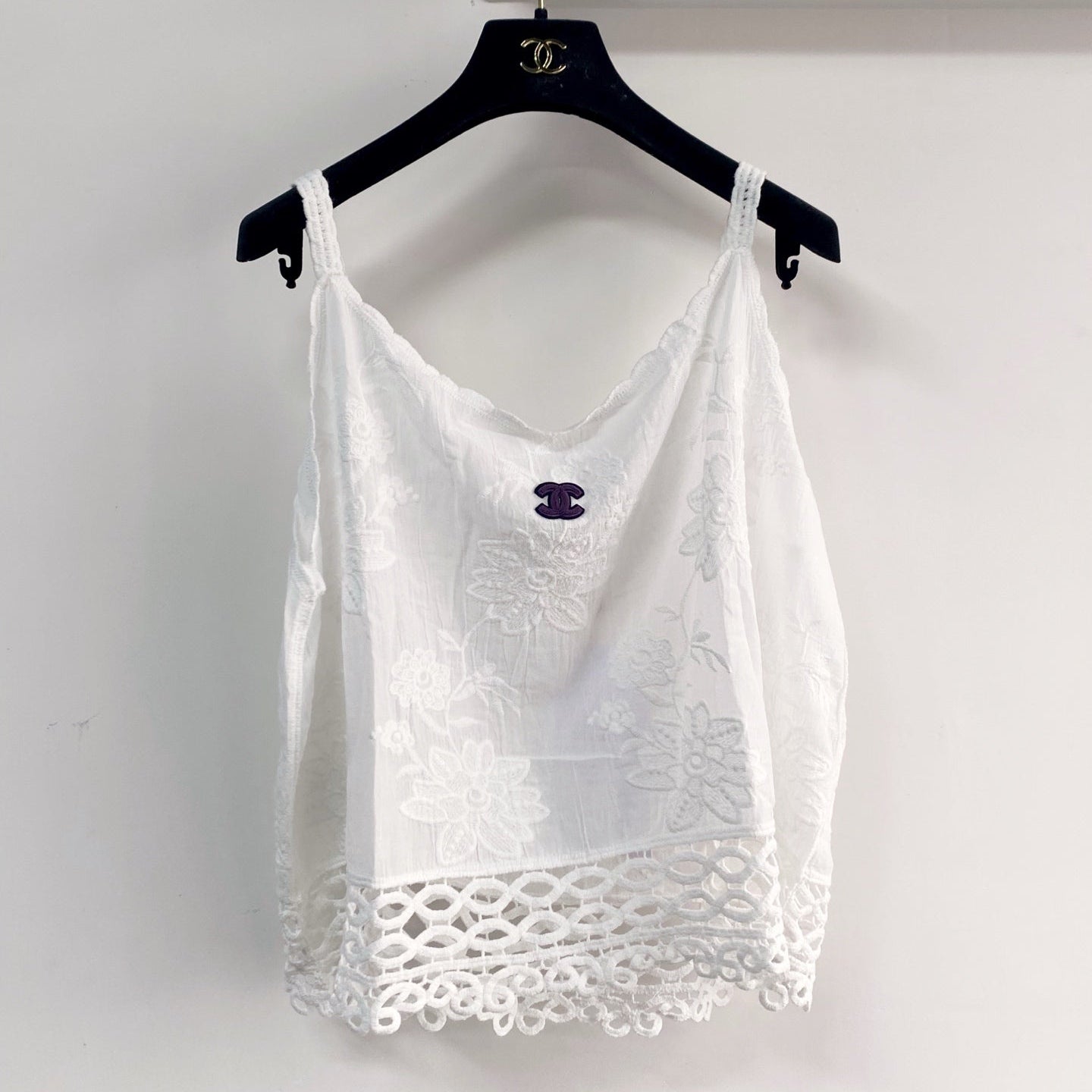 Chanel 2026 Flower Camisole White Cotton Nylon