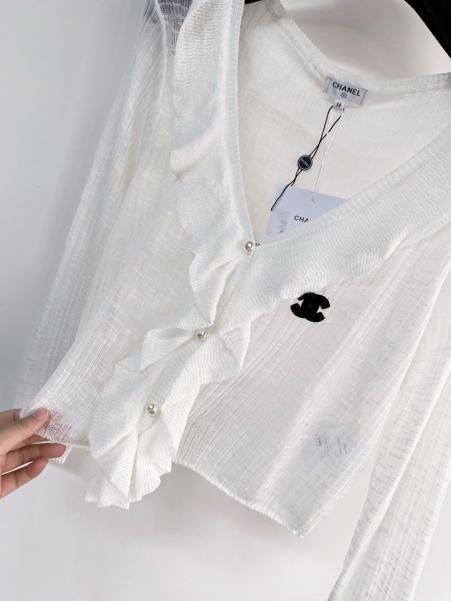 Chanel 2026 Cardigan White Cotton Polyamide 166815