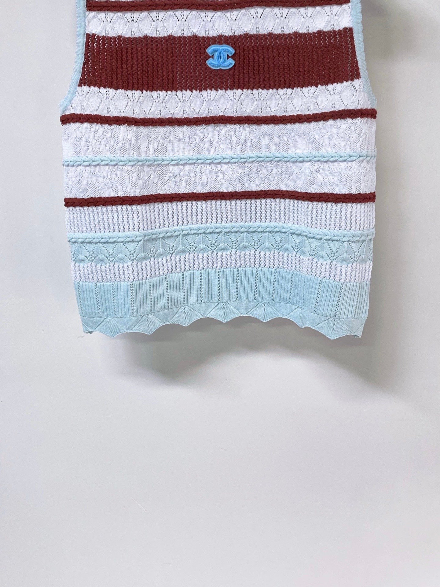 Chanel 2026 Striped Knit Vest Tencel 435140