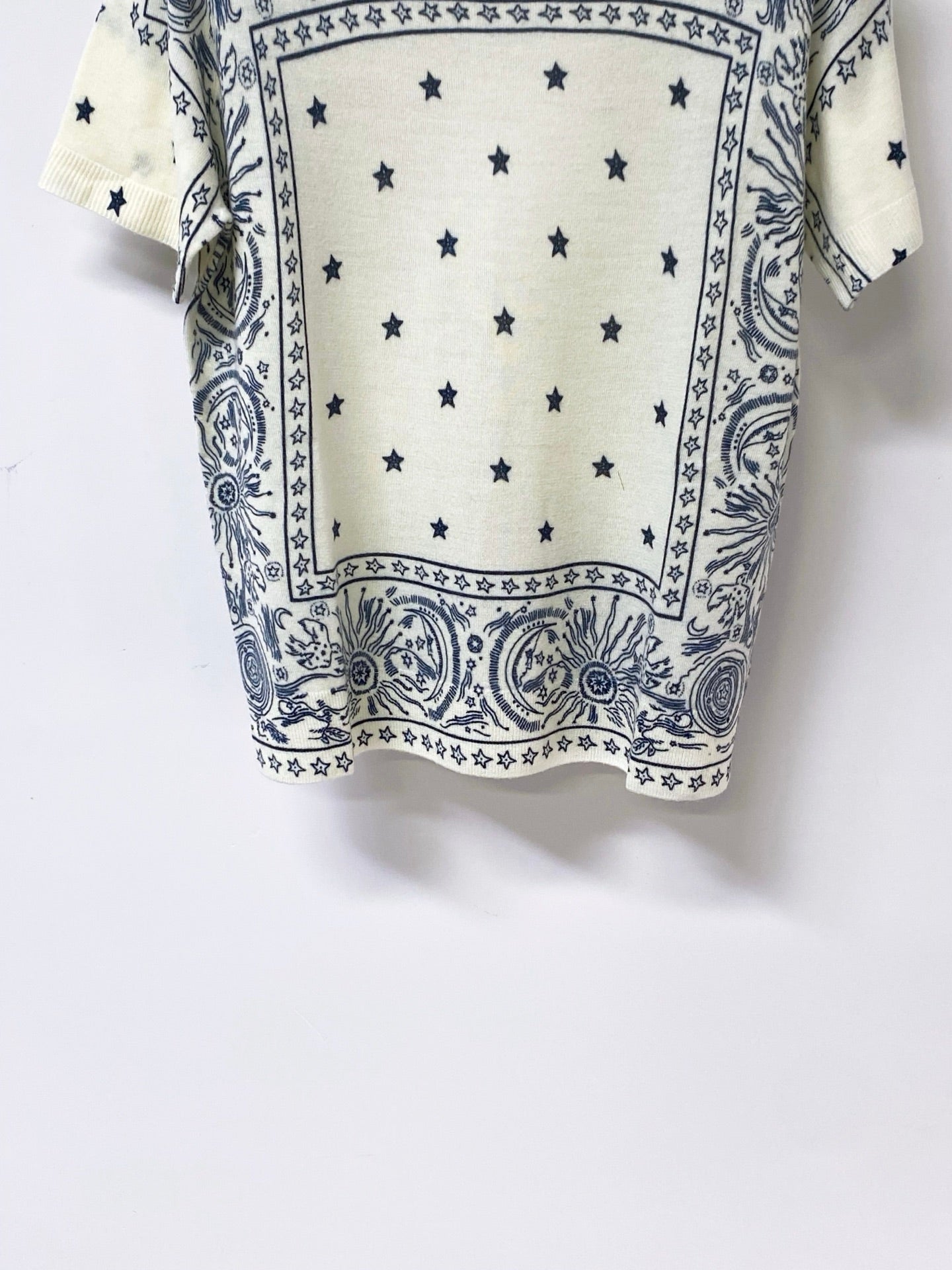 Dior 2026 Print Short-Sleeve T-Shirt Light Yellow Laine Wool 449823