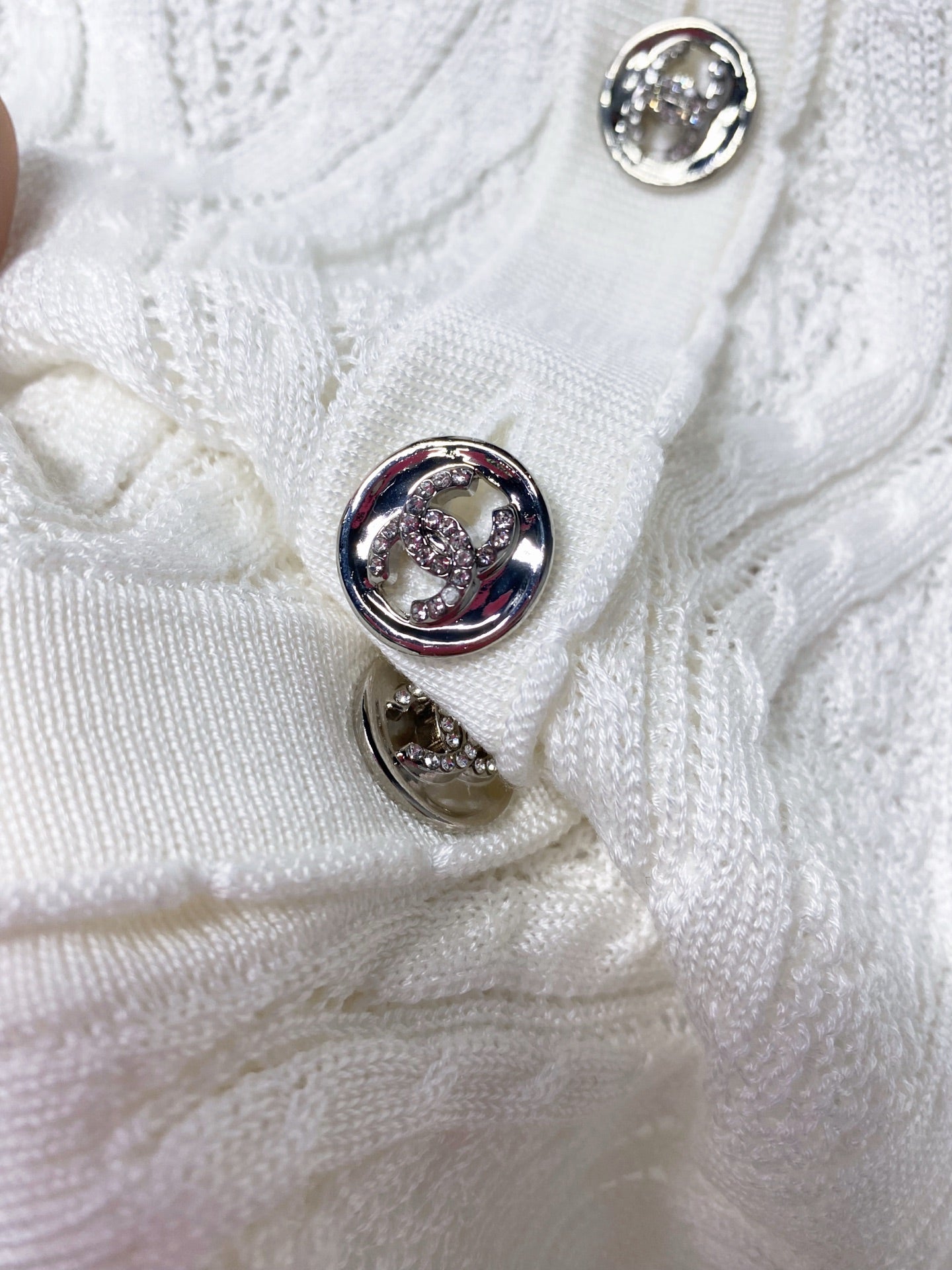 Chanel 2026 Pointelle Knit Cardigan Tencel 459058