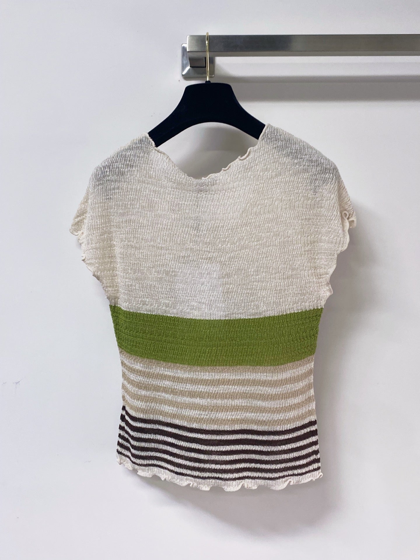 Chanel 2026 Knitted Short-Sleeved Top Flax Lelin 471725