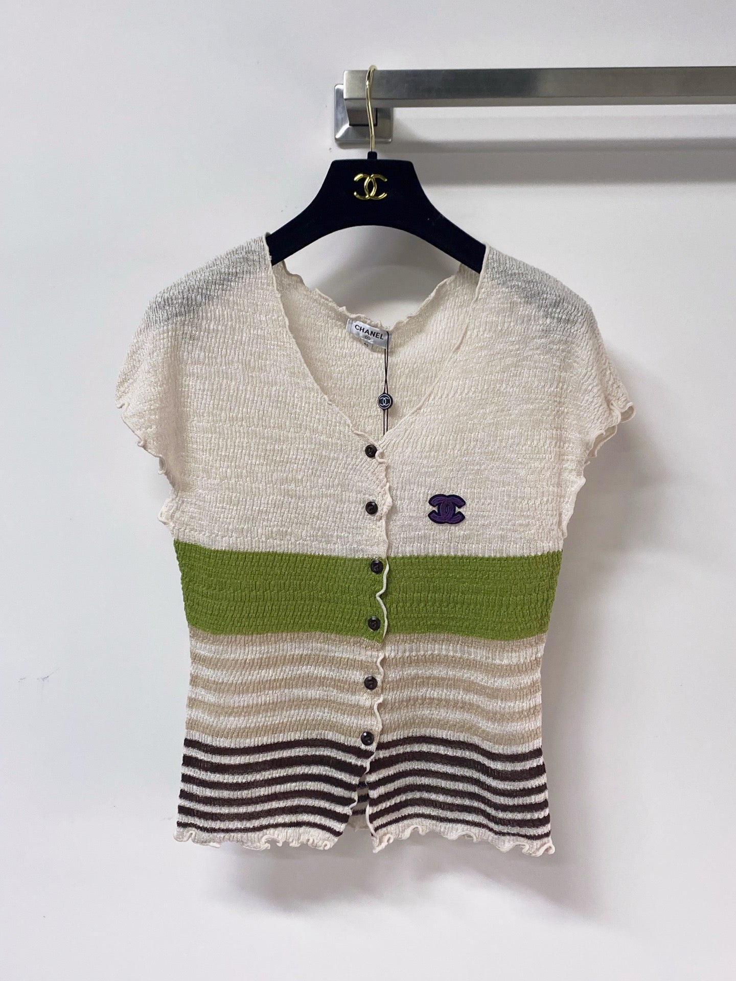 Chanel 2026 Knitted Short-Sleeved Top Flax Lelin 471725