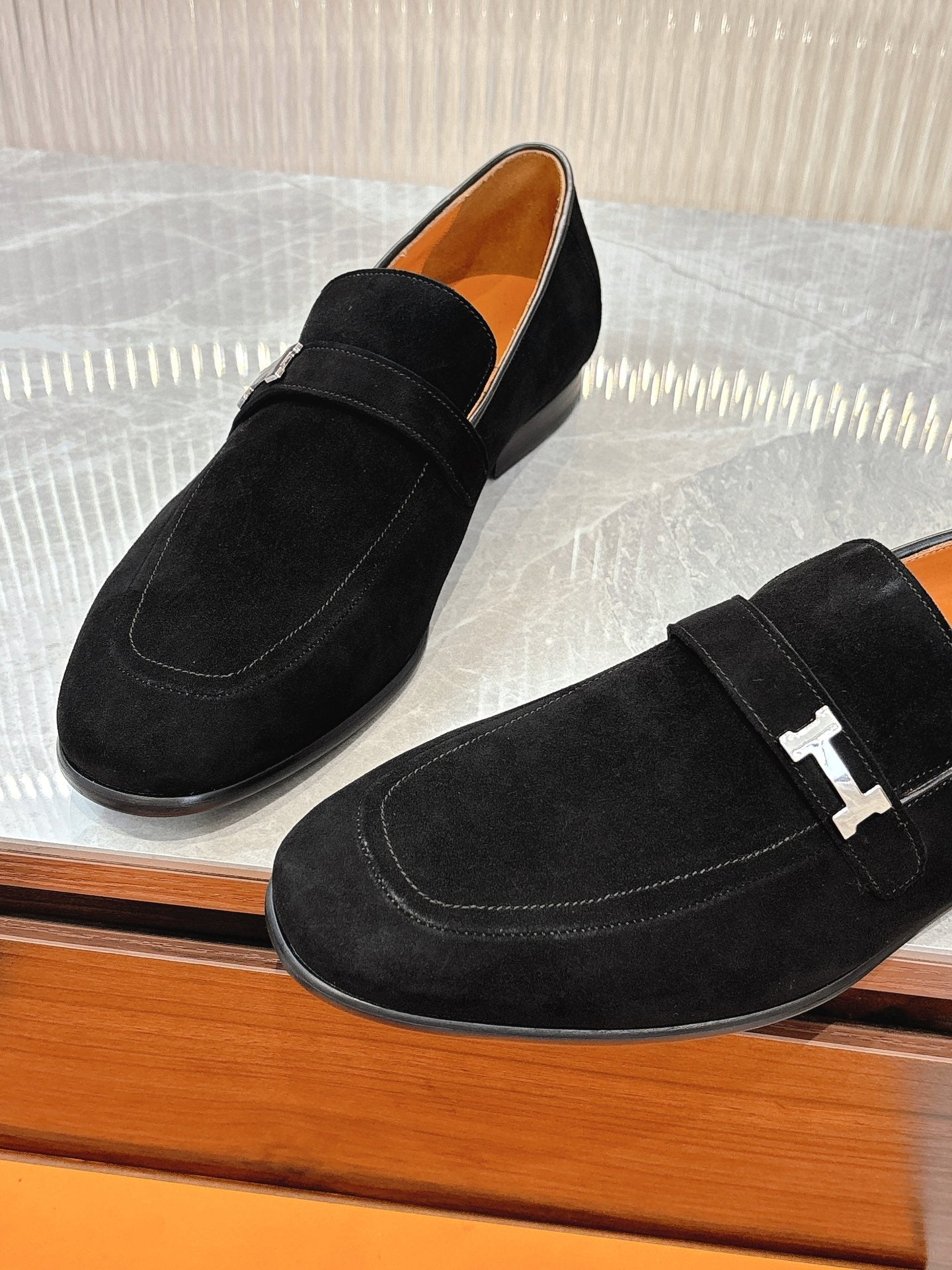 HM Men's Loafer Black Suede 524034