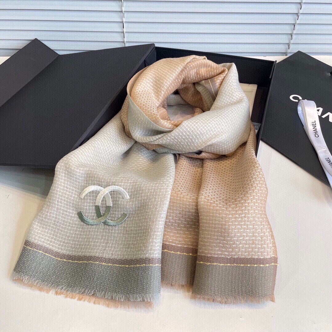 CC Scarf 200 CM In Light Grey Mix Light Beige Cashmere 413837