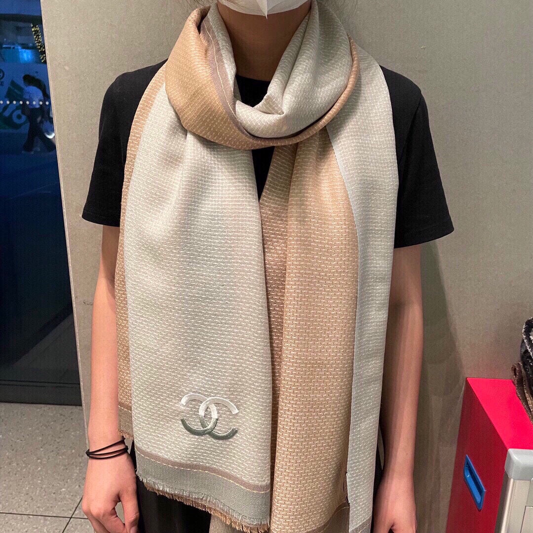 CC Scarf 200 CM In Light Grey Mix Light Beige Cashmere 413837