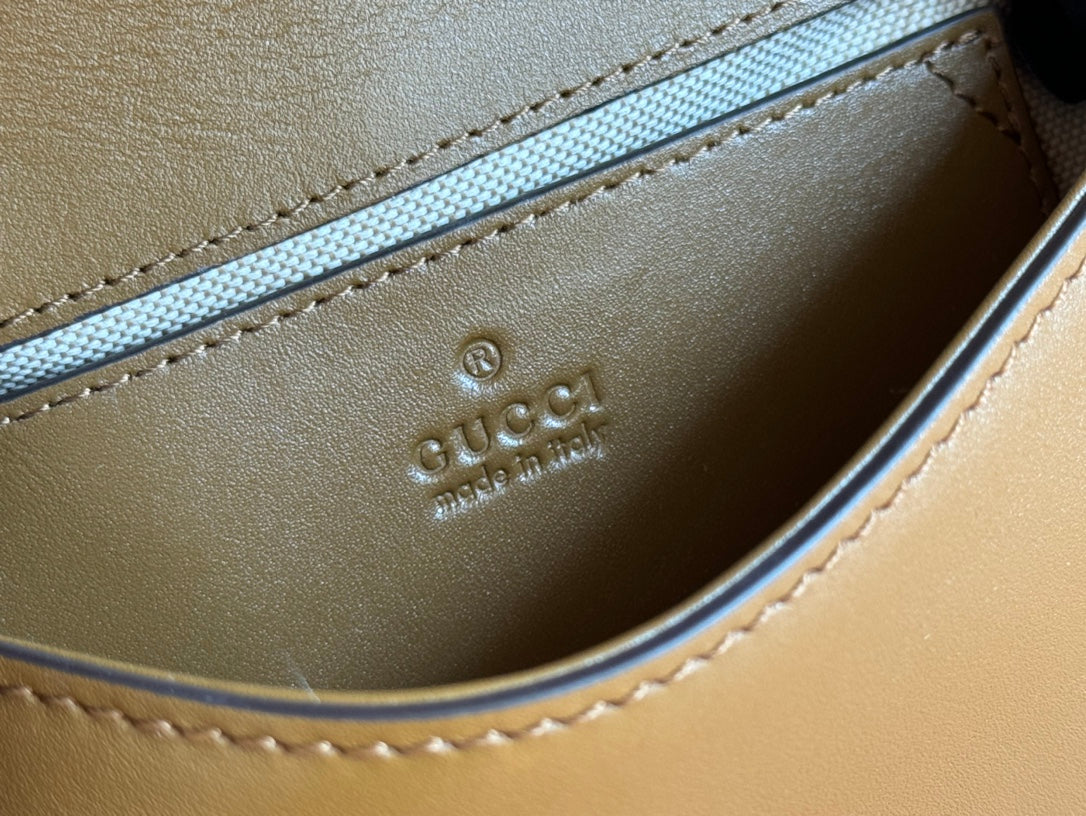 Gucci Blondie Handbag Camel Brown Suede And Calfskin 272175