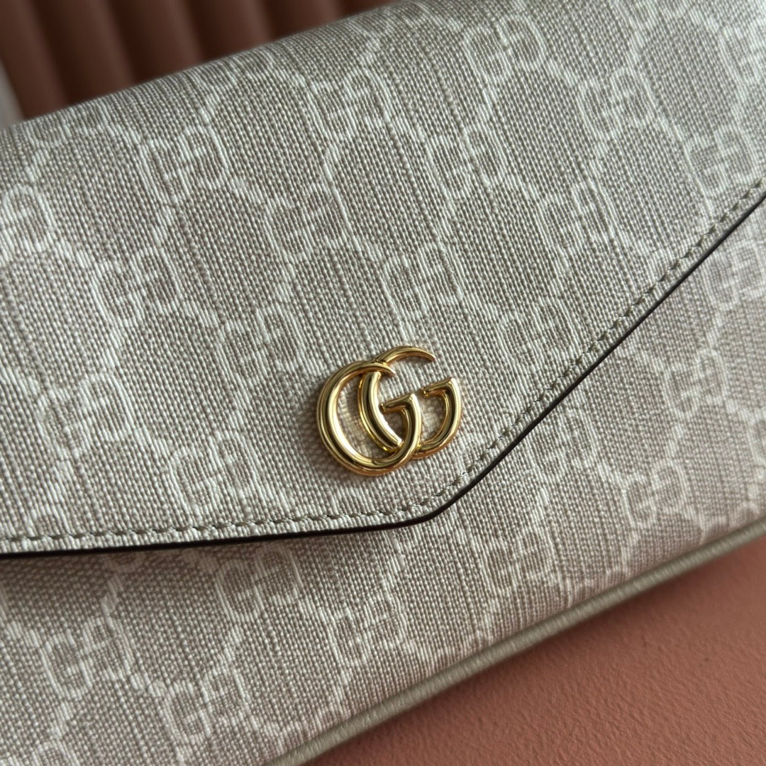 Gucci Ophidia 22cm Bag Beige White Canvas 255219