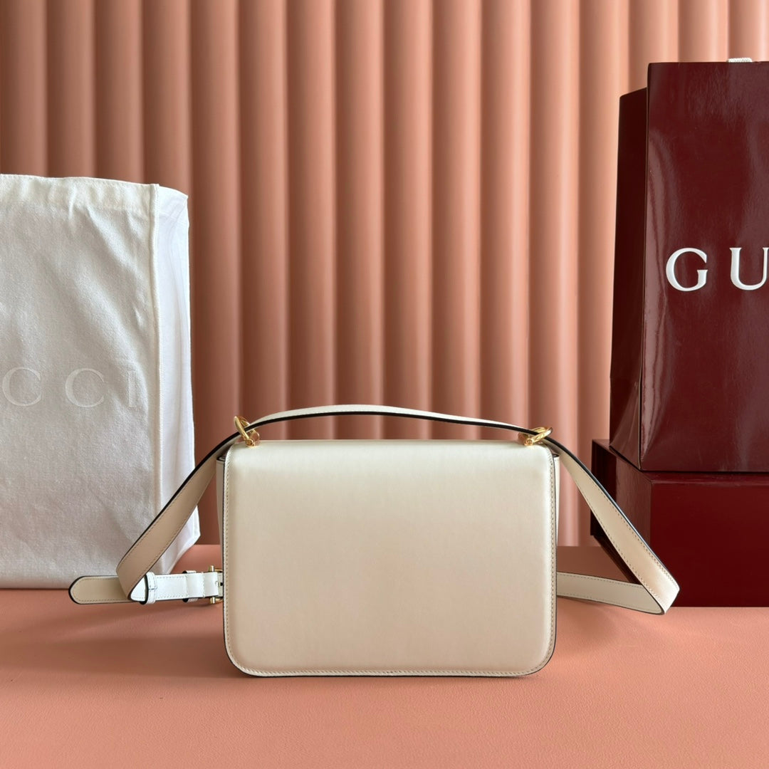 Gucci Siena Small Shoulder Bag White Leather 272120
