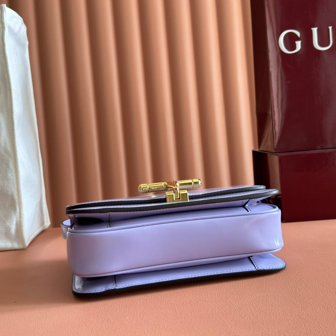 Gucci Siena Small Shoulder Bag Light Purple Leather 271873