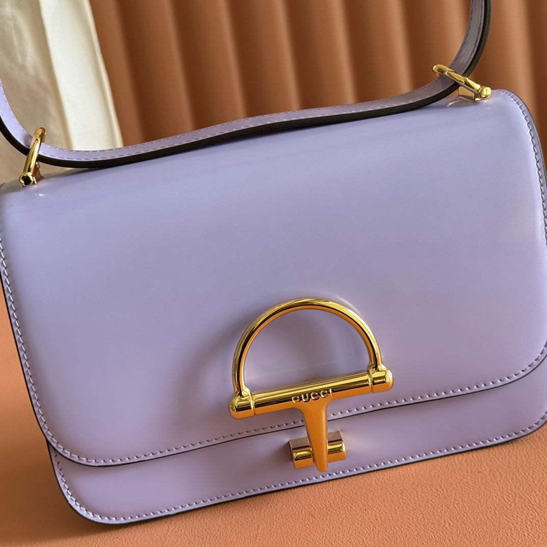 Gucci Siena Small Shoulder Bag Light Purple Leather 271873