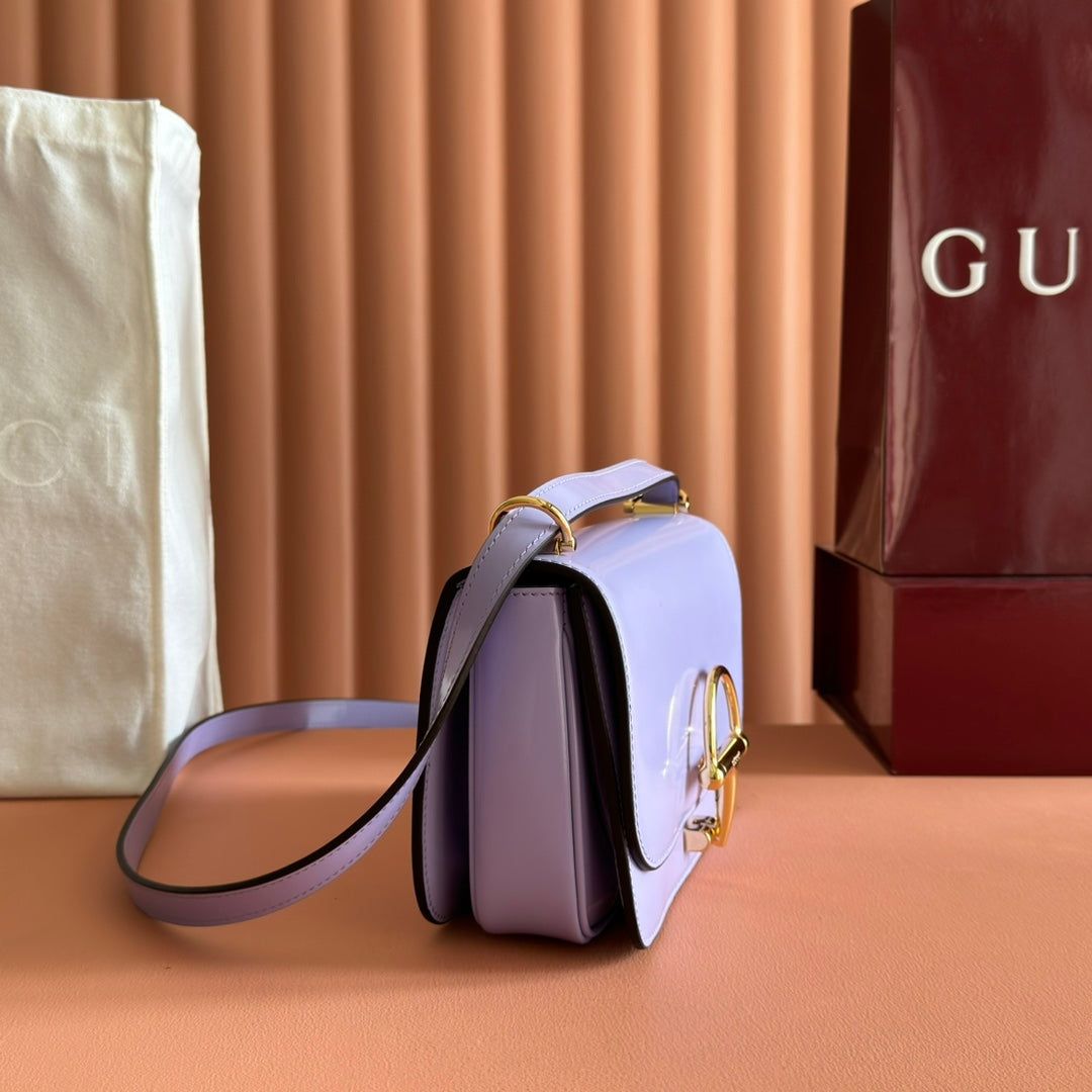 Gucci Siena Small Shoulder Bag Light Purple Leather 271873