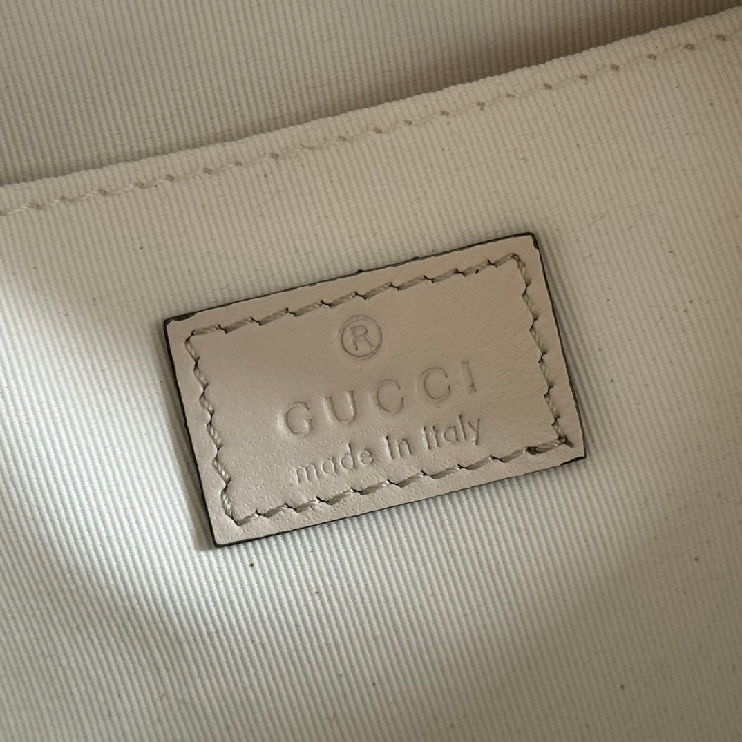 GG 2025 Mamont Bag 24cm White Gold Lambskin 273723