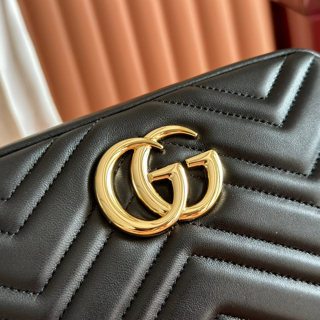 GG 2025 Mamont Bag 24cm Black Gold Lambskin 273724