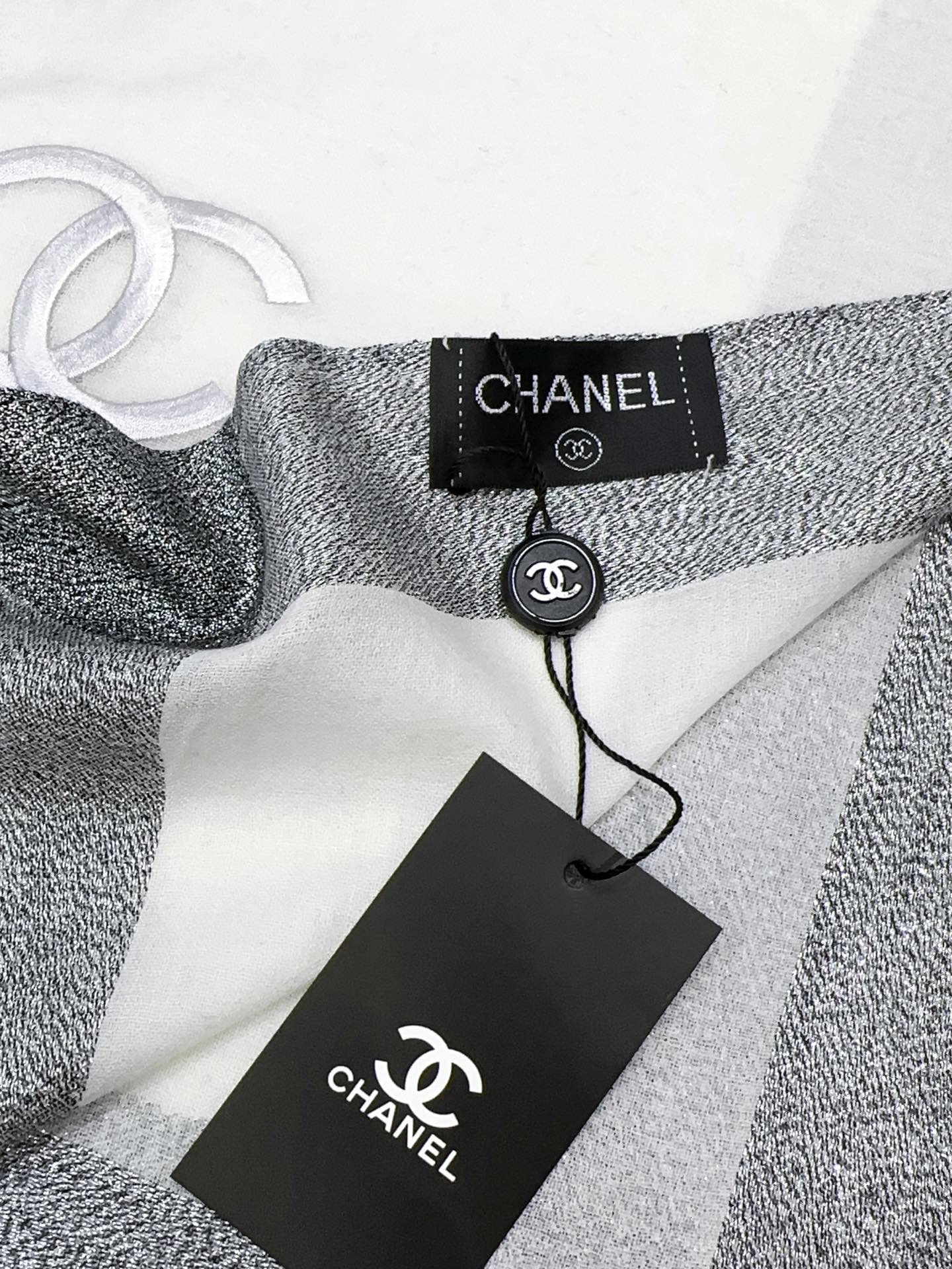 CC Scarf 200 CM In Grey Mix White Cashmere  416880