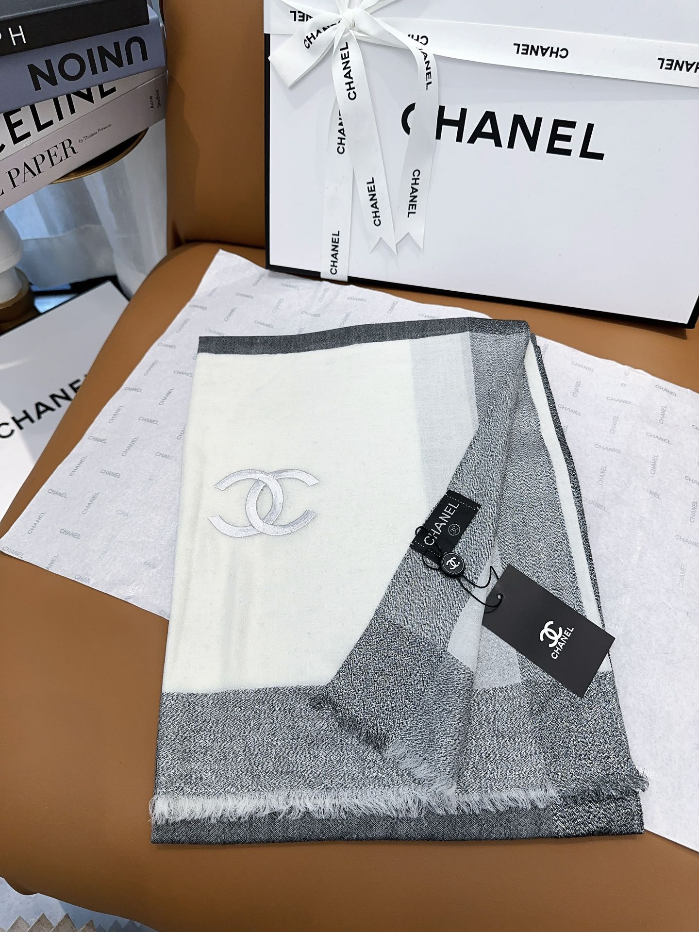 CC Scarf 200 CM In Grey Mix White Cashmere  416880
