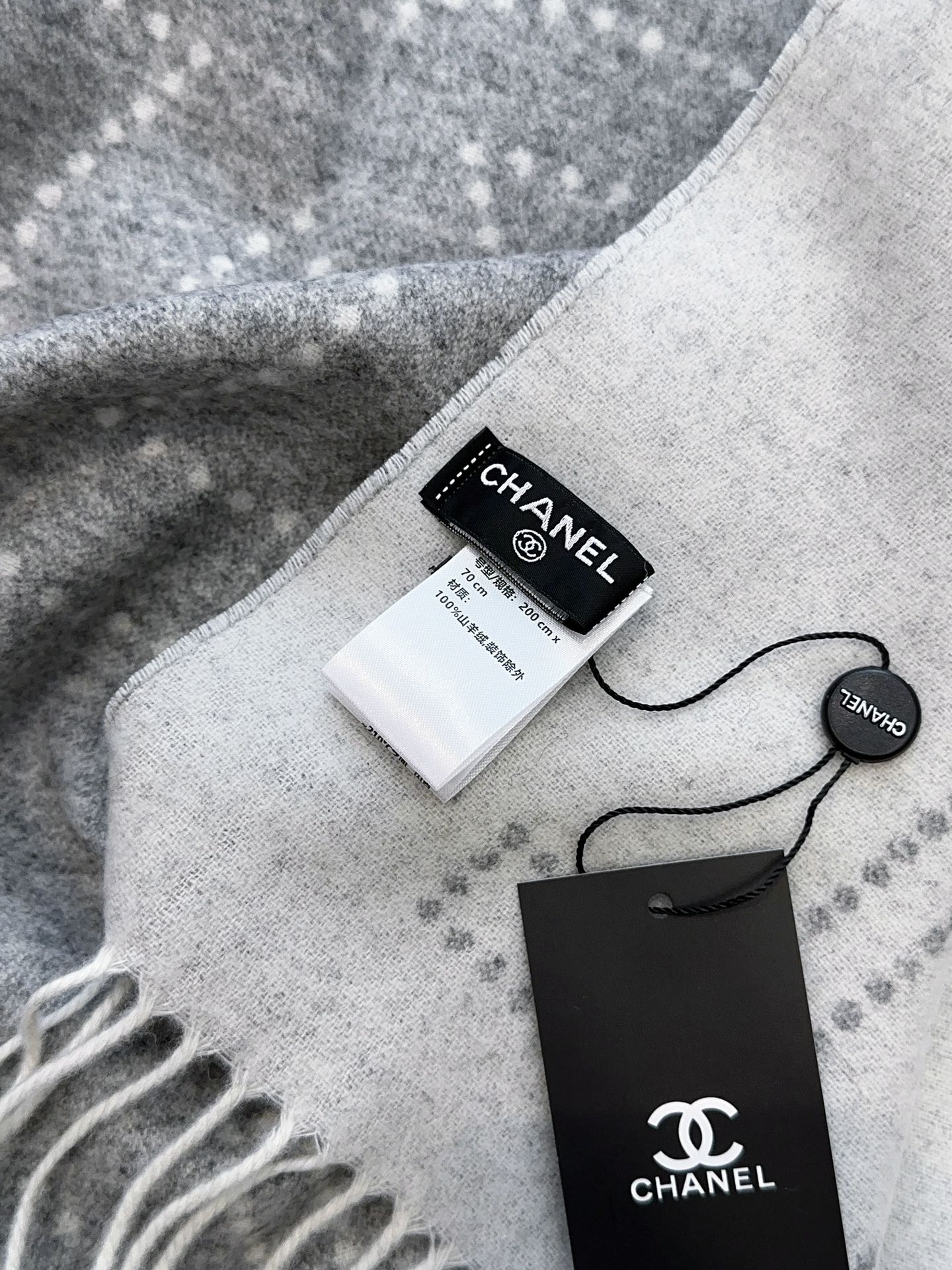 CC Scarf 200 CM In Grey Mix White Cashmere 403830