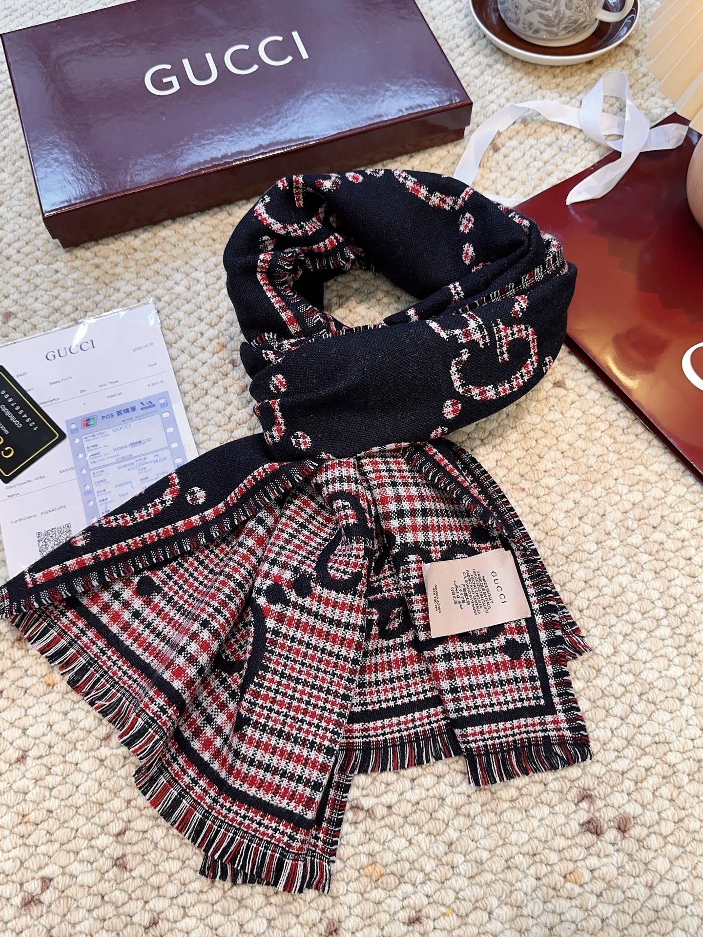 GG classic 180CM Navy Blue Red Wool 287940