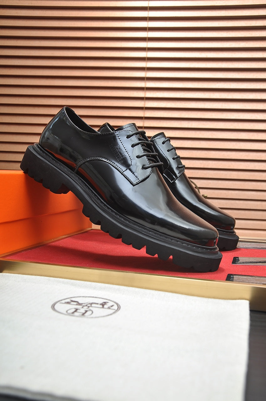 HM Men's Derby Shoe Black Patent Leather 124304