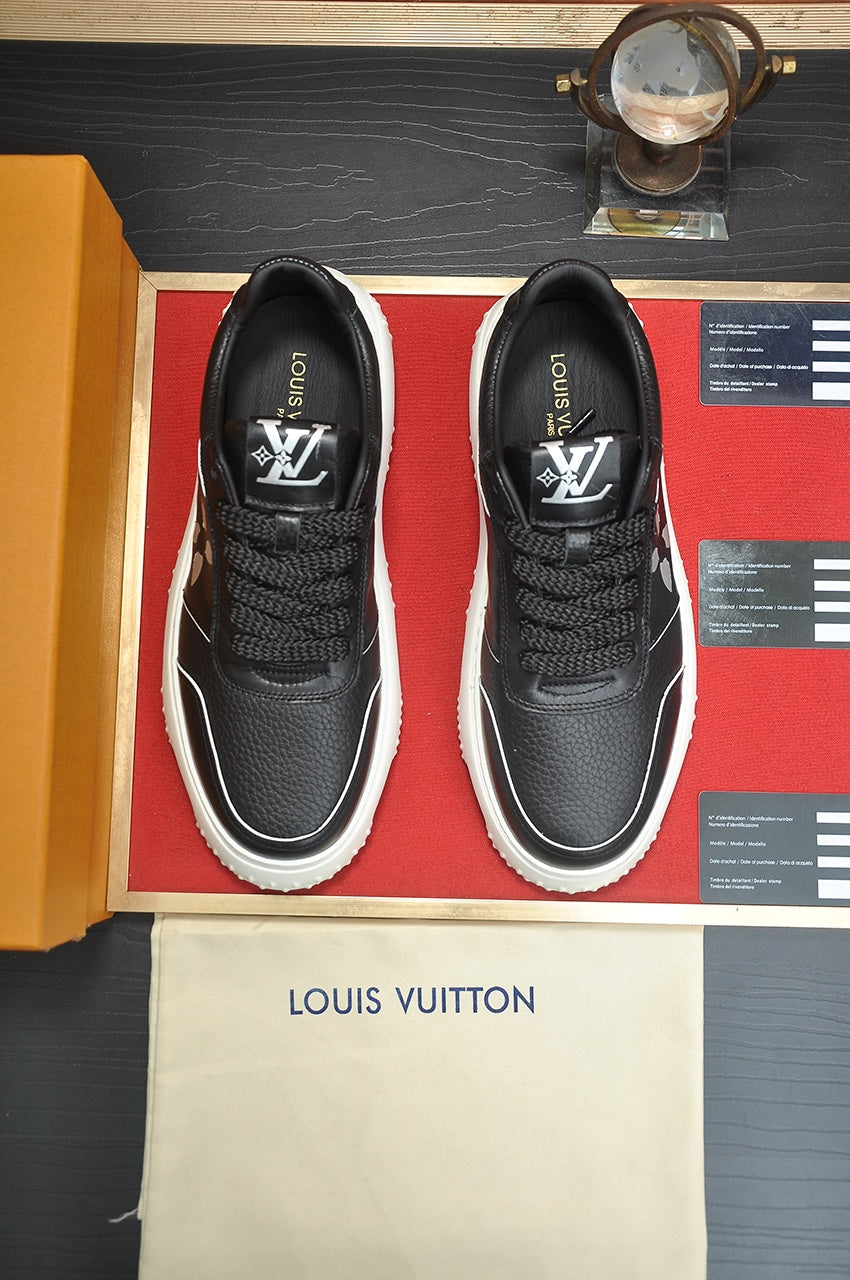 LV TRAINER BLACK MONOGRAM CALFSKIN