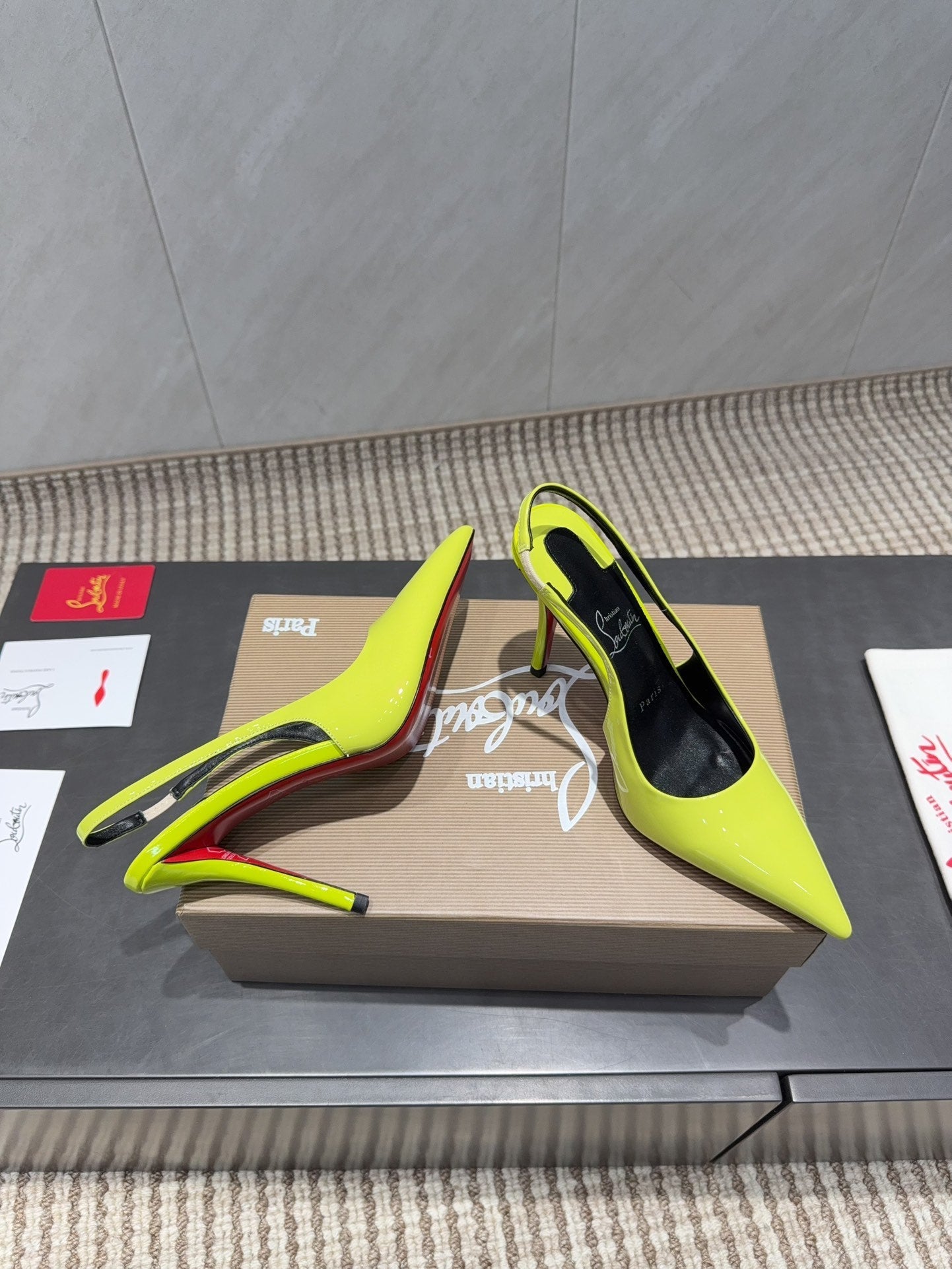 CL 26SS Slingback 100 Neon Yellow Patent Leather 613988
