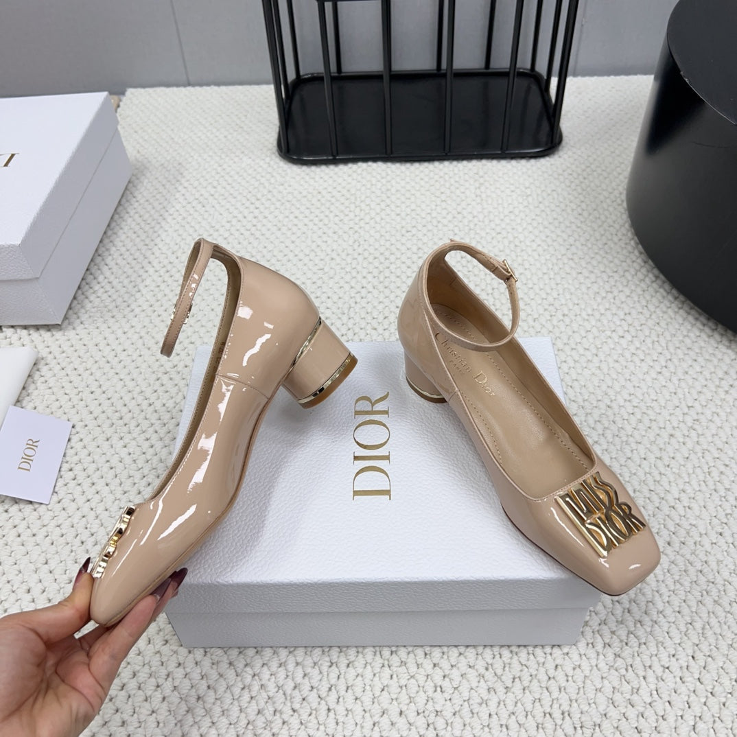 Miss Dior Pump 45mm In Beige Pink Glossy Lambskin  995143