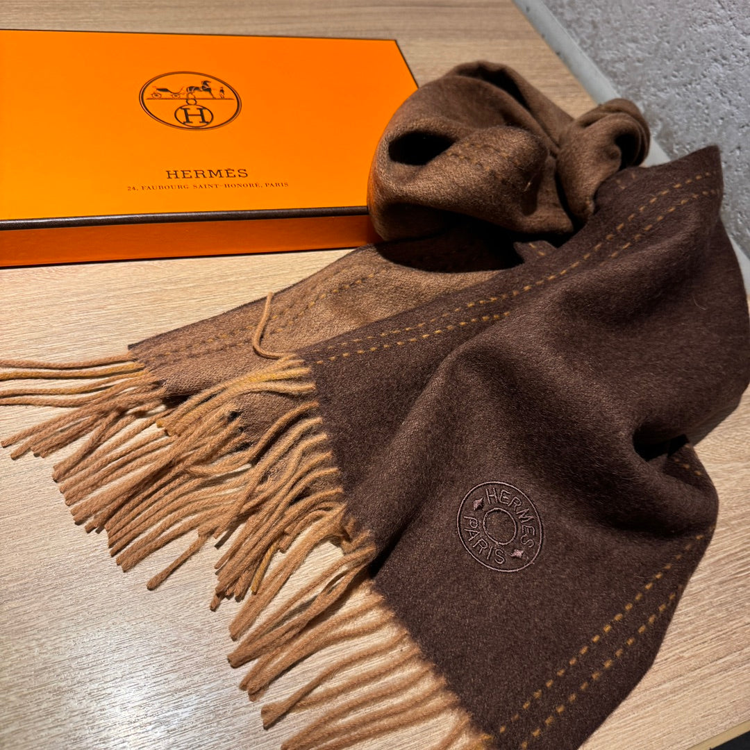SCARF 200 CM IN CHOCOLATE BROWN CASHMERE