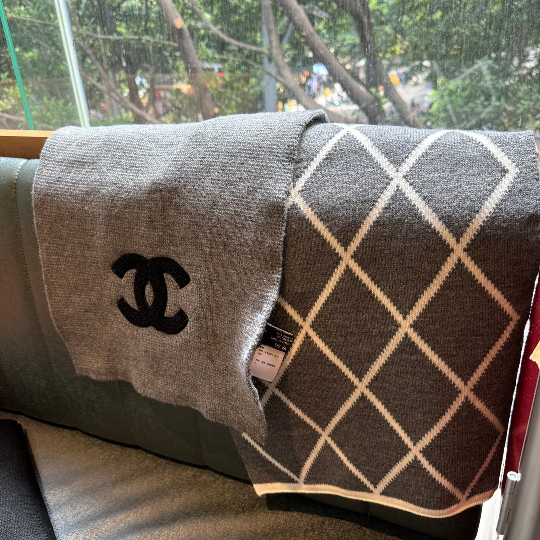 CC Scarf 180 CM In Grey Mix White Wool 421509