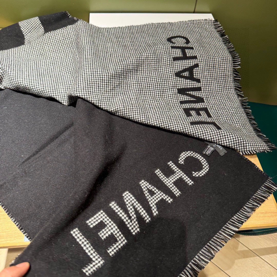 CC Scarf 185 CM In Black Mix Grey Caro Cashmere 422861