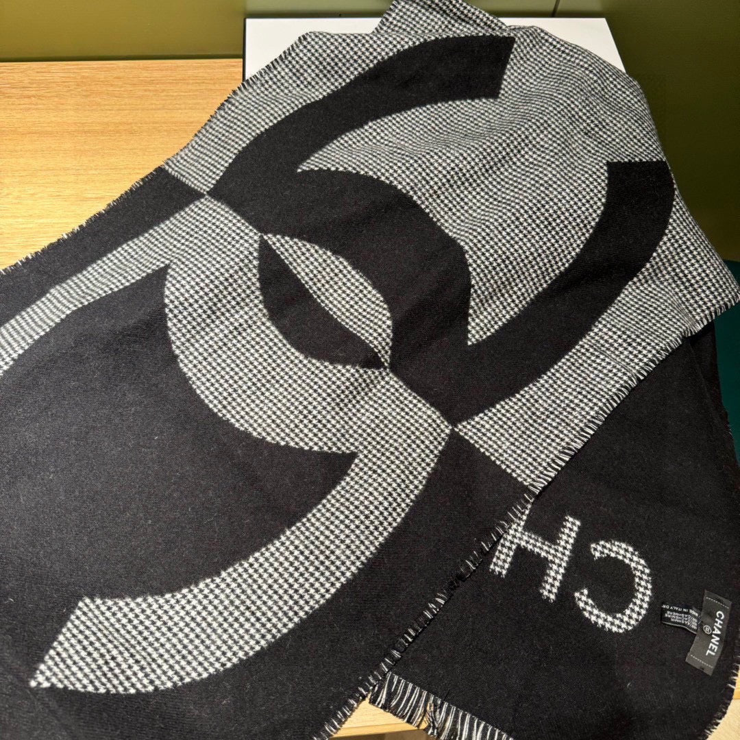 CC Scarf 185 CM In Black Mix Grey Caro Cashmere 422861