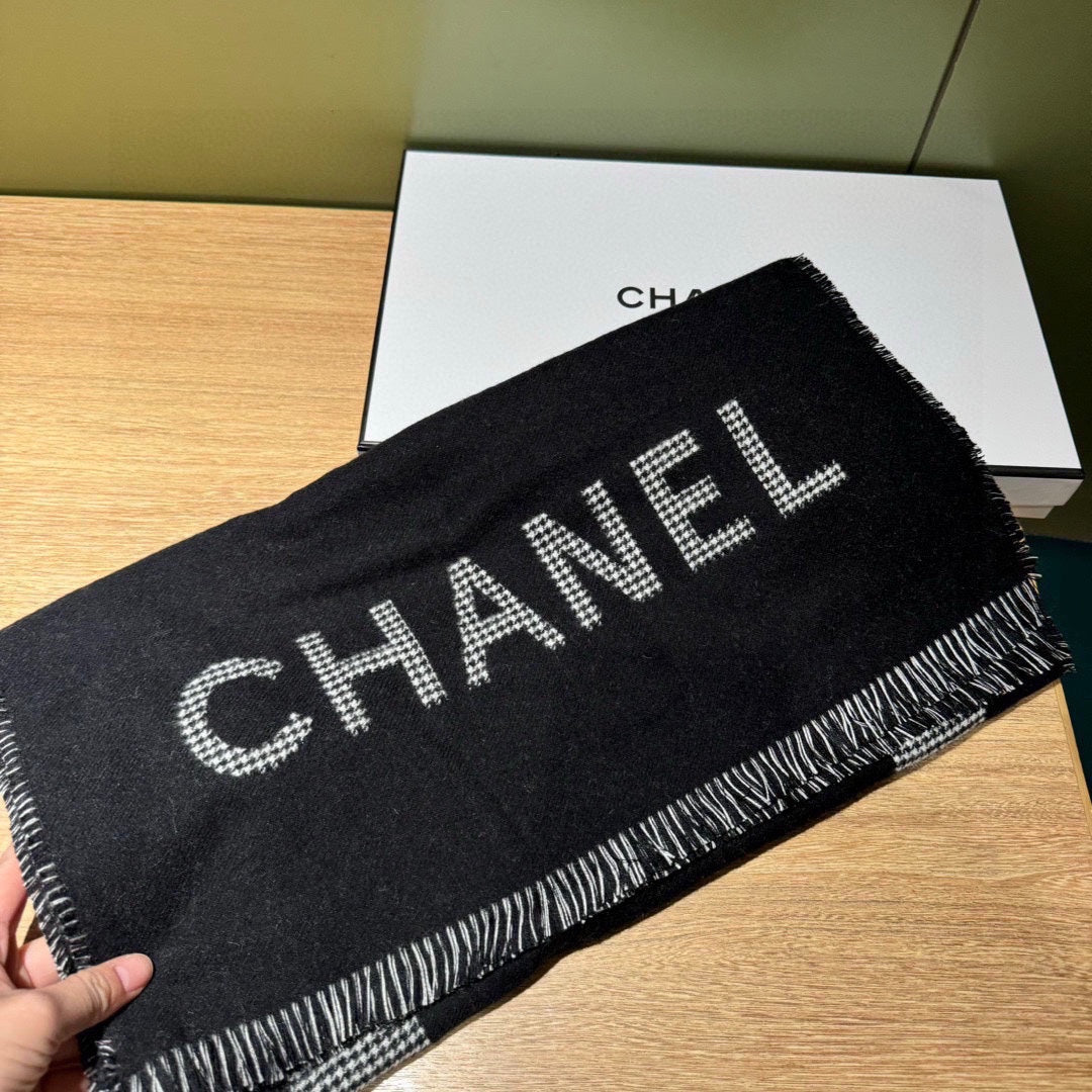 CC Scarf 185 CM In Black Mix Grey Caro Cashmere 422861