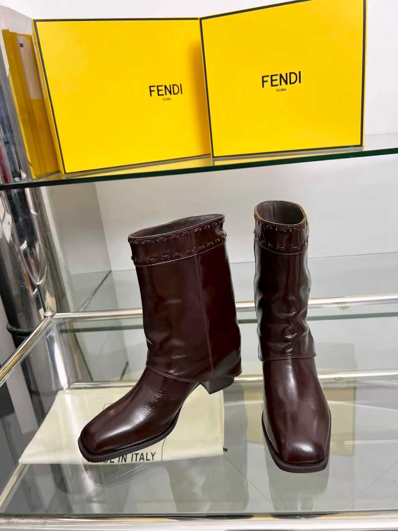 FENDI low boots  burgundy calfskin 521235